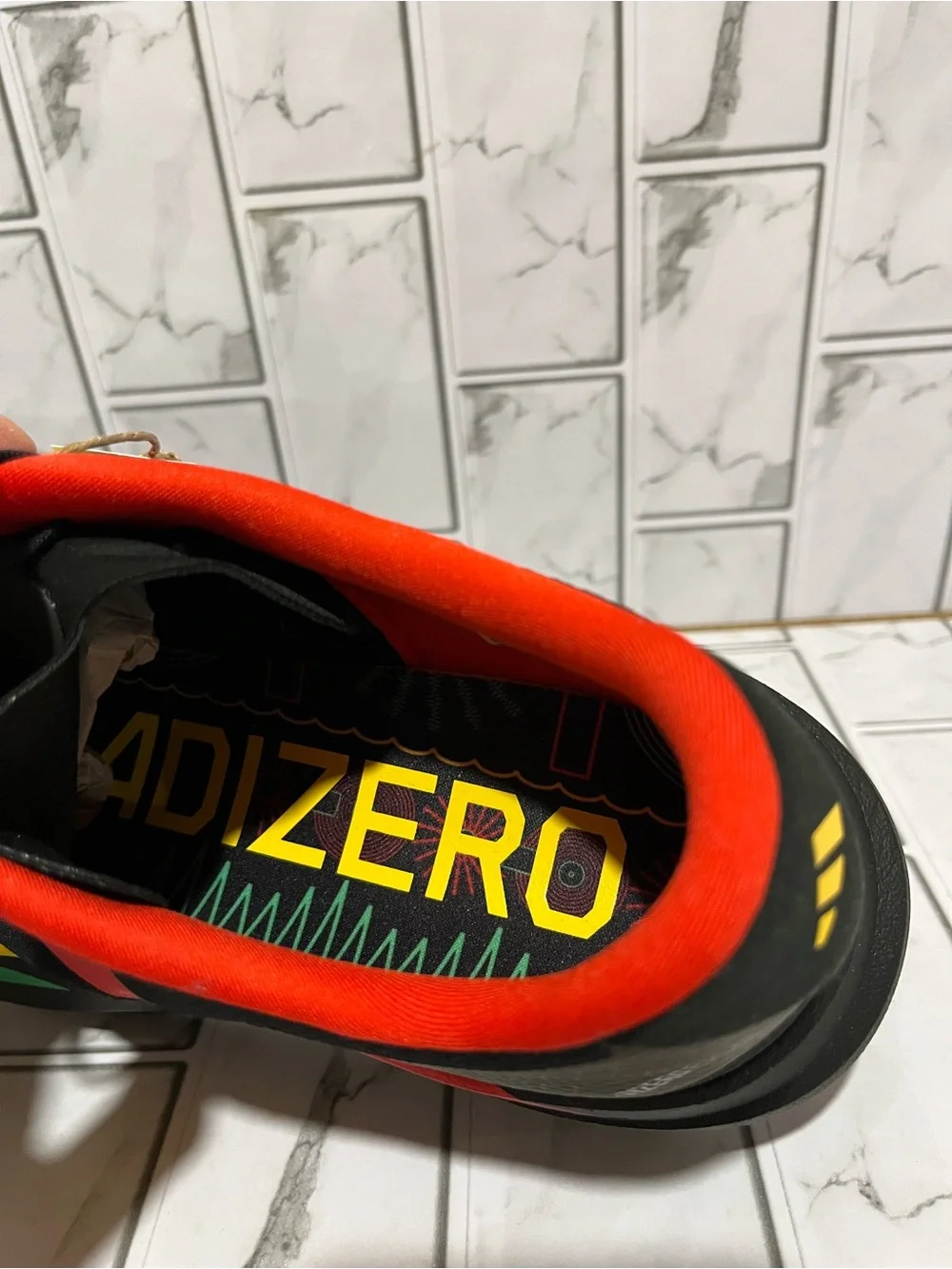 New Adidas Adizero Evo SL Woven Bob Marley Red Green Black Running Shoes Gym Men